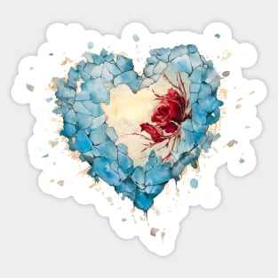 Frozen heart  and rose Sticker